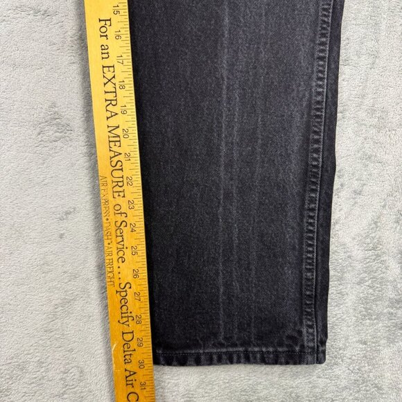 Vtg Wrangler Mens Faded Black Western Grunge Dark Wash Denim Jeans Straight Leg - Picture 8 of 8